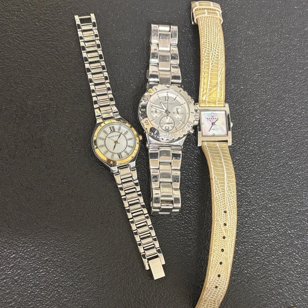 Skagen Michael Kors Anne Klein Bundle Lot 3 Watches Need Battery Stainless Link​